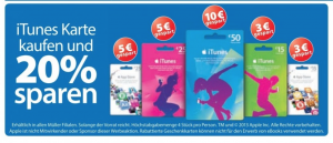 iTunes Karte Müller 20 Prozent