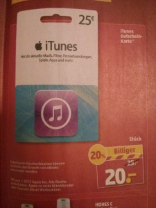 iTunes Karte Penny Aktion
