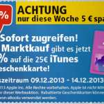 Marktkauf 20 prozent itunes karte