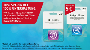 rewe itunes karte angebot 25 euro