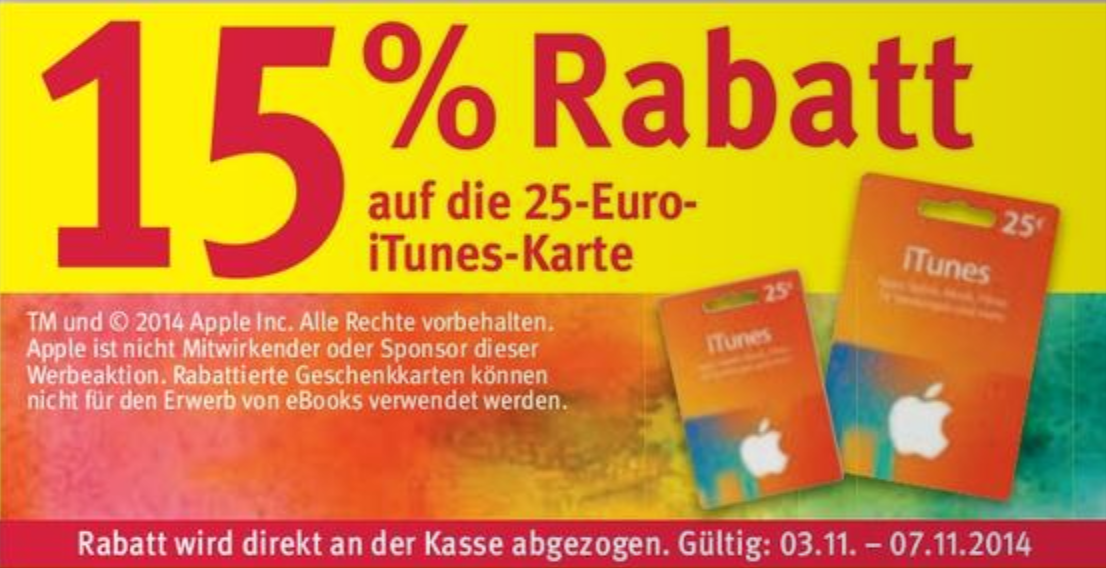 iTunes Guthabenkarten mit Rabatt kaufen